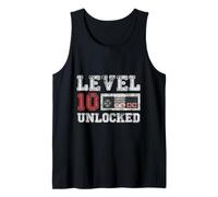 Level 10 Unlocked Vintage 10yr Old Gamer Gifts 10th Birthday Tank Top