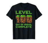Level 100 Days of School Complete Pixel Video Games Boys T-Shirt