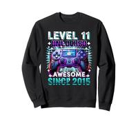Level 11 Unlocked Awesome Since 2015 11th Birthday Boy Sweatshirt