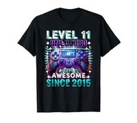 Level 11 Unlocked Awesome Since 2015 11th Birthday Boy T-Shirt