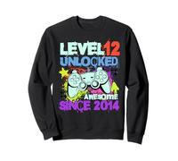 Level 12 Unlocked Awesome Since 2014 12th Birthday Boy Gamer Sweatshirt