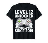 Level 12 Unlocked Awesome Since 2014 Gamer 12th Birthday T-Shirt