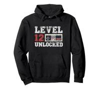 Level 12 Unlocked Vintage 12yr Old Gamer Gifts 12th Birthday Pullover Hoodie
