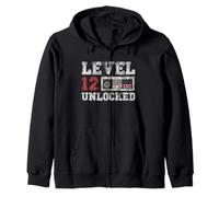Level 12 Unlocked Vintage 12yr Old Gamer Gifts 12th Birthday Zip Hoodie