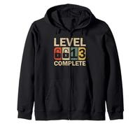Level 13 Complete For Couples Funny 13th Wedding Anniversary Zip Hoodie