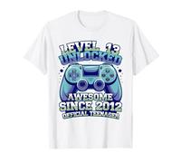 Level 13 Unlocked Awesome Since 2012 13th Birthday Gaming T-Shirt