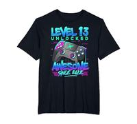Level 13 Unlocked Awesome Since 2012 13th Birthday Gaming T-Shirt, Men's Big and Tall, Black, 3X Tall