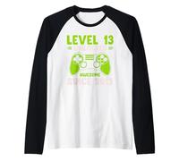 Level 13 Unlocked Awesome Since 2013 13th Birthday Gaming Raglan Baseball Tee