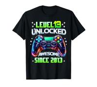 Level 13 Unlocked Awesome Since 2013 13th Birthday Gaming T-Shirt