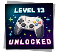 Level 13 Unlocked Birthday Card for Gamer, 13th Birthday Card, Gaming Controller Design, Teen Boy or Girl Greeting