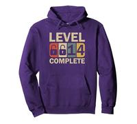 Level 14 Complete For Couples Funny 14th Wedding Anniversary Pullover Hoodie, Adult Unisex, Purple, X-Large