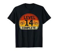 Level 14 Complete Funny Retro Husband Wife 14th Anniversary T-Shirt