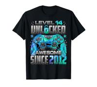 Level 14 Unlocked Awesome Since 2012 14th Birthday Gaming T-Shirt