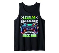 Level 14 Unlocked Awesome Since 2012 14th Birthday Gaming Tank Top