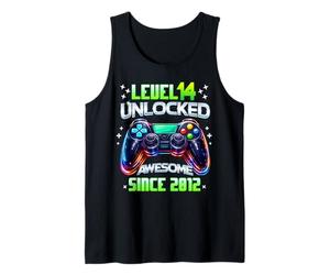 Level 14 Unlocked Awesome Since 2012 14th Birthday Gaming Tank Top
