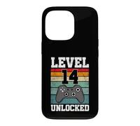 Level 14 Unlocked Funny 14 Year Old Gamer 14th Birthday Case for iPhone 13 Pro