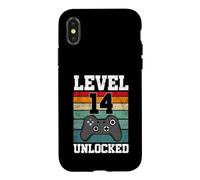 Level 14 Unlocked Funny 14 Year Old Gamer 14th Birthday Case for iPhone X/XS