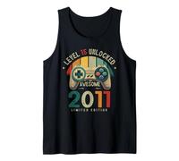 Level 15 Unlocked Awesome Since 2011 15th Birthday Gaming Tank Top