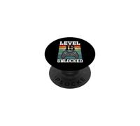 Level 15 Unlocked Funny 15 Year Old Gamer 15th Birthday PopSockets Adhesive PopGrip