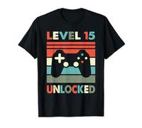 Level 15 Unlocked - Gamer Funny 15th Birthday For Boy & Girl T-Shirt