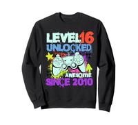 Level 16 Unlocked Awesome Since 2010 16th Birthday Boy Gamer Sweatshirt