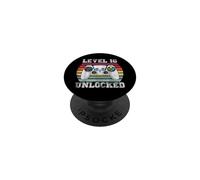 Level 16 Unlocked Funny 16th Birthday Gamer Vintage Retro PopSockets Adhesive PopGrip