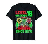 Level 16 Unlocked Since 2010 Son Gamer 16th Birthday Boys T-Shirt