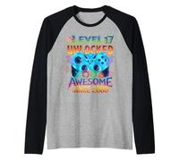 Level 17 Unlocked Awesome Since 2009 17th Birthday Gaming Raglan Baseball Tee