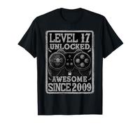 Level 17 Unlocked Awesome Since 2009 17th Birthday Gaming T-Shirt