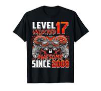 Level 17 Unlocked Awesome Since 2009 17th Birthday Gaming T-Shirt