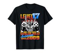 Level 17 Unlocked Awesome Since 2009 17th Birthday Men Gamer T-Shirt