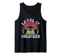 Level 17 Unlocked Retro 17th Birthday Video Gamer Boy Girl Tank Top