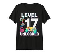 Level 17 Unlocked Video Gamer 17th Birthday for Boys Premium T-Shirt