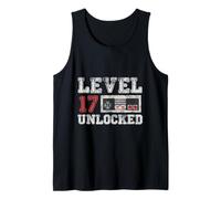 Level 17 Unlocked Vintage 17yr Old Gamer Gifts 17th Birthday Tank Top