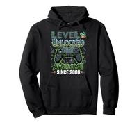 Level 18 Unlocked Awesome Since 2008 18th Birthday Gaming Pullover Hoodie