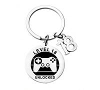 Level 18 Unlocked Keyring For Gamers 18th Birthday Gift For Boys For Video Game Lovers 18th Birthday Milestone Gift For An 18 Year Old Engraved Stainless Steel Keychain
