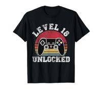Level 18 Unlocked Retro 18th Birthday Video Gamer Men Women T-Shirt