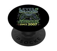 Level 19 Unlocked Awesome Since 2007 19th Birthday Gaming PopSockets Adhesive PopGrip