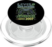 Level 19 Unlocked Awesome Since 2007 19th Birthday Gaming PopSockets PopGrip for MagSafe