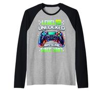 Level 19 Unlocked Awesome Since 2007 19th Birthday Gaming Raglan Baseball Tee