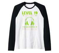 Level 19 Unlocked Awesome Since 2007 19th Birthday Gaming Raglan Baseball Tee