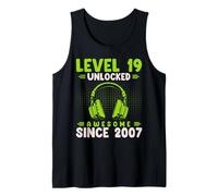 Level 19 Unlocked Awesome Since 2007 19th Birthday Gaming Tank Top