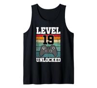 Level 19 Unlocked Funny 19 Year Old Gamer 19th Birthday Tank Top