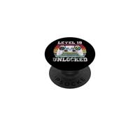 Level 19 Unlocked Funny 19th Birthday Gamer Vintage Retro PopSockets Adhesive PopGrip