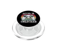 Level 19 Unlocked Funny 19th Birthday Gamer Vintage Retro PopSockets PopGrip for MagSafe