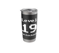 Level 19 Unlocked - Funny Pixel Video Game 19th Birthday Stainless Steel Insulated Tumbler