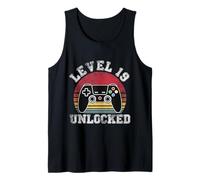 Level 19 Unlocked Retro 19th Birthday Video Gamer Boy Girl Tank Top
