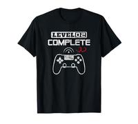 Level 2 Complete 2nd Wedding Anniversary Video Gamer Him Her T-Shirt