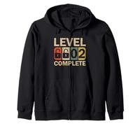 Level 2 Complete For Couples Funny 2nd Wedding Anniversary Zip Hoodie