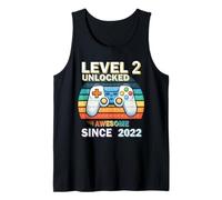 Level 2 Unlocked Awesome Since 2022 Video Gamer 2th Birthday Tank Top
